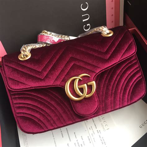 gucci red velvet bag replica|gucci marmont shoulder bag red.